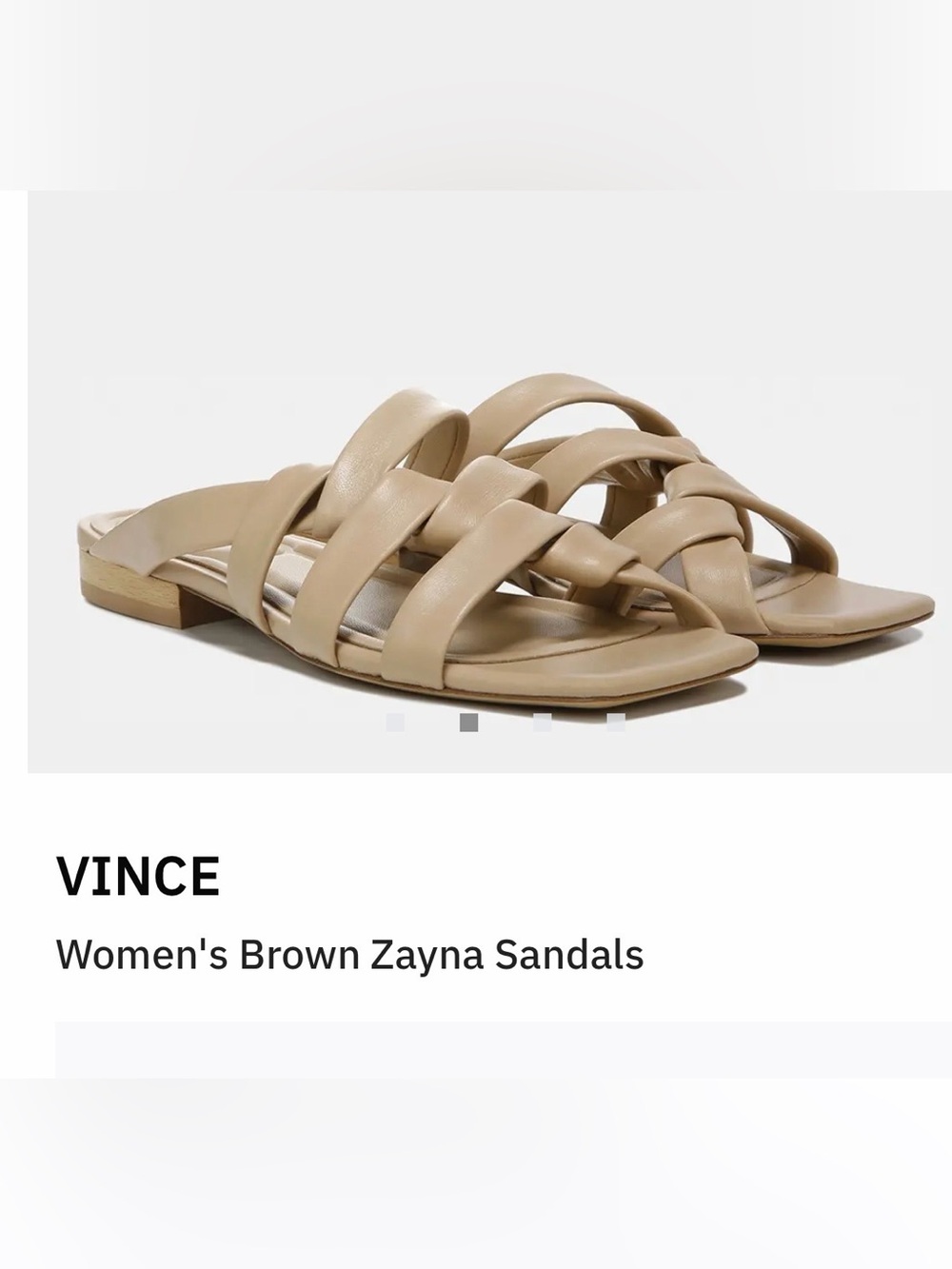 VINCE Zayna Women's Leather Sandals in Cappuccino Size 7.5